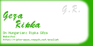 geza ripka business card